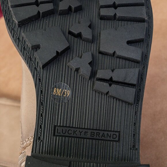 Lucky Brand Women Citere Stone Leather Zip Riding Moto Tall Boots 8US EUR 39 - Picture 8 of 10